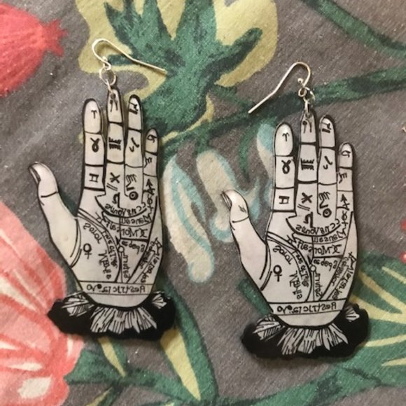 Hand made tarot hand earrings from etsy - Picture 1 of 3
